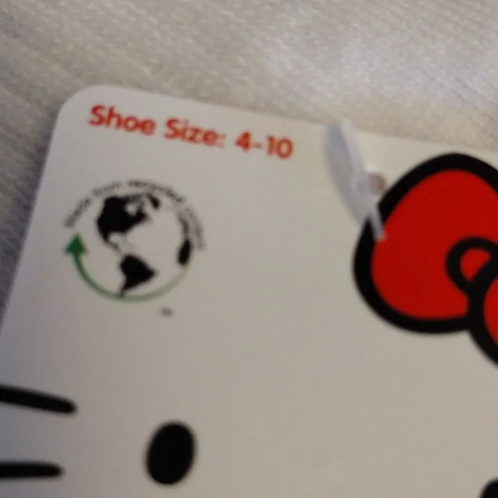 Hello Kitty Black White Cheetah Print‎ 2 Pairs Mid Crew Socks NWT